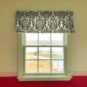 (2) Damask Valance Curtains